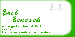 emil bencsek business card